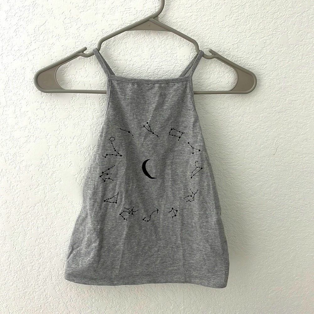 tight grey tank top with zodiac design from Pacsun!